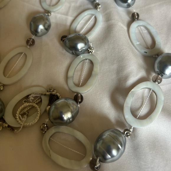 Long Grey Pearl String Necklace - Handmade! - Picture 11 of 15